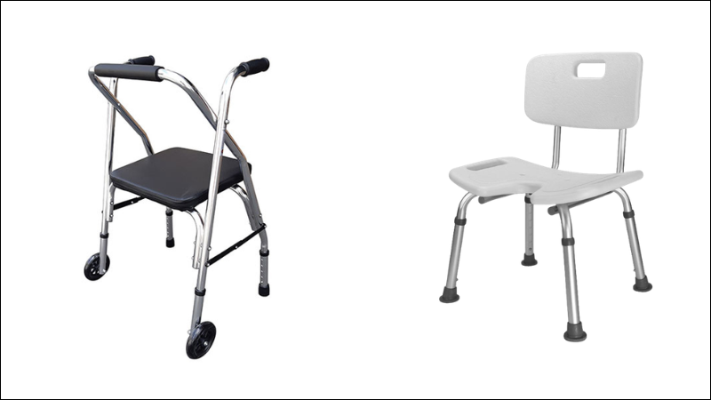 Khung tập đi chống trượt và ghế ngồi tắm an toàn cho người cao tuổi