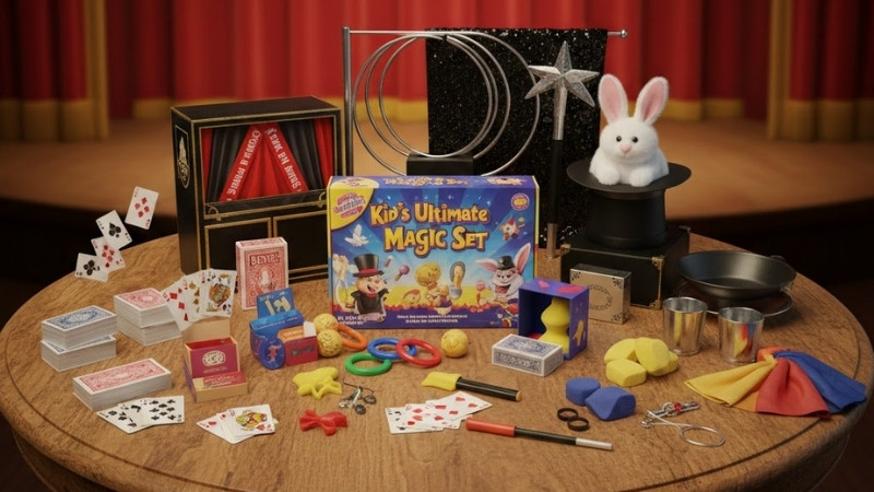 Đồ chơi ảo thuật đa dạng như Magic Set cho bé, bài, cận cảnh đến sân khấu, dễ chọn theo nhu cầu