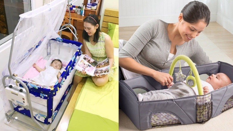 N&ocirc;i điện gi&uacute;p ru b&eacute; ngủ tự động, c&ograve;n n&ocirc;i vải gọn nhẹ, tiện di chuyển v&agrave; tho&aacute;ng m&aacute;t