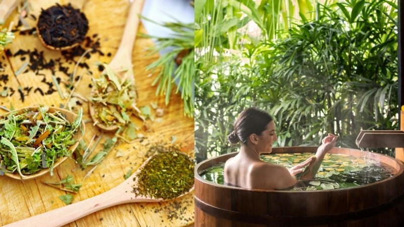 X&ocirc;ng l&aacute;, tắm thảo dược gi&uacute;p mẹ sau sinh sạch khuẩn, giữ ấm, thư gi&atilde;n, giảm mệt mỏi.