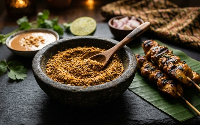 Muối ớt, muối sate là những gia vị không thể thiếu trong món nướng, trái cây