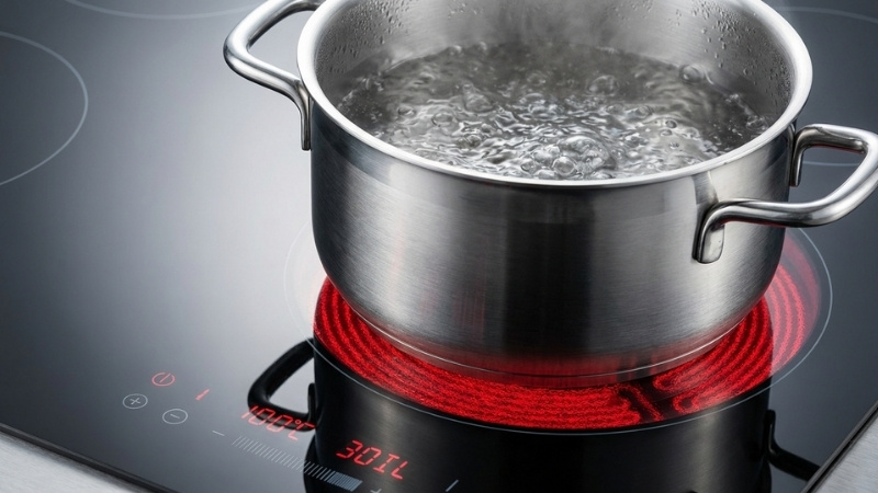 Hiệu suất đun nấu cực cao của bếp điện từ gi&uacute;p tiết kiệm điện năng v&agrave; thời gian nội trợ