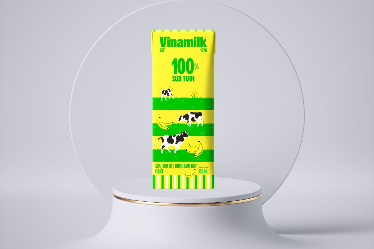 Sữa tươi tiệt trùng Vinamilk ít béo vị chuối