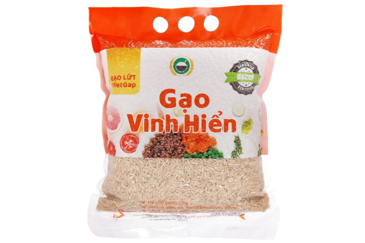 Gạo lứt trắng VietGAP Vinh Hiển