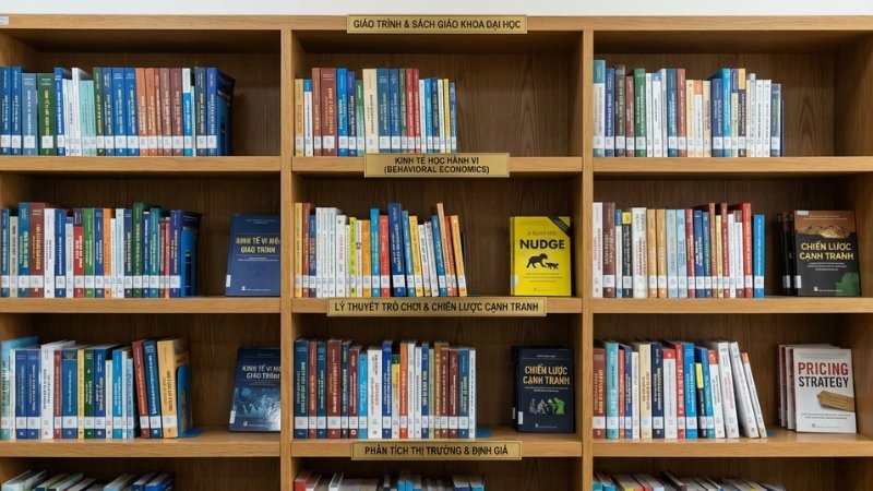 Danh mục kinh tế vi m&ocirc; tr&ecirc;n Tiki đa dạng từ gi&aacute;o tr&igrave;nh, h&agrave;nh vi đến chiến lược, định gi&aacute; thực tiễn