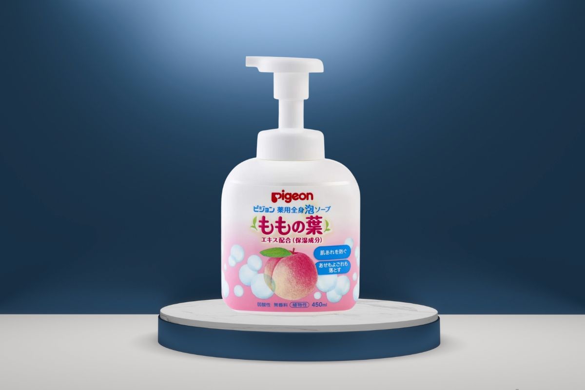 Sữa tắm gội tạo bọt chiết xuất lá đào Pigeon