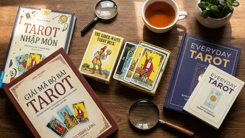 Nổi bật c&oacute; Waite Smith, Kim Krans c&ugrave;ng Rider-Waite, s&aacute;ch nhập m&ocirc;n Tarot uy t&iacute;n