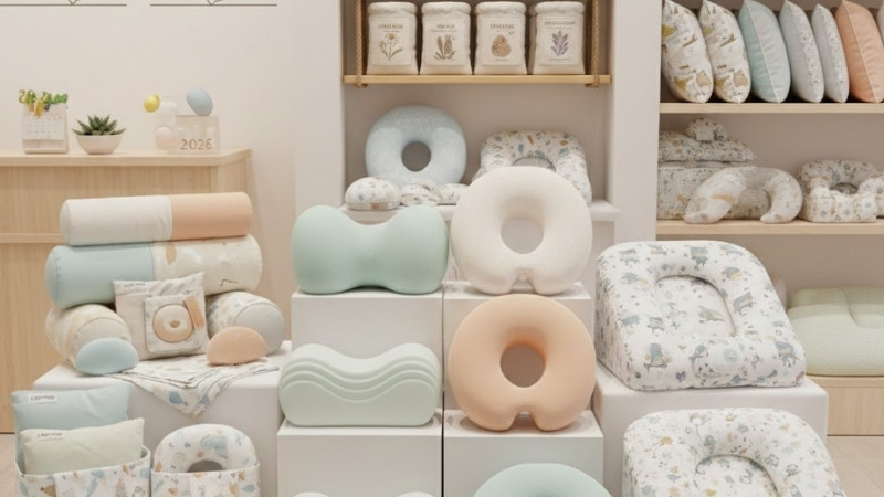 Gối cho bé đa dạng như cao su non định hình, chống trào ngược, gối chặn, thảo dược