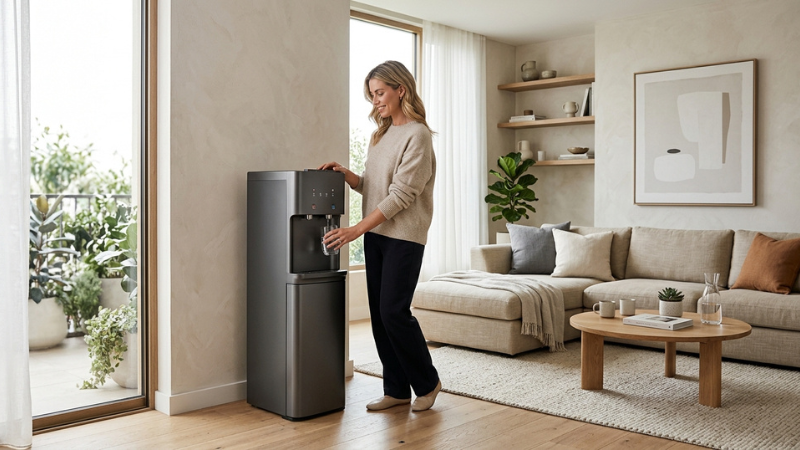 Thiết kế giấu bình tinh tế giúp tối ưu không gian và hạn chế tối đa nguy cơ đổ ngã