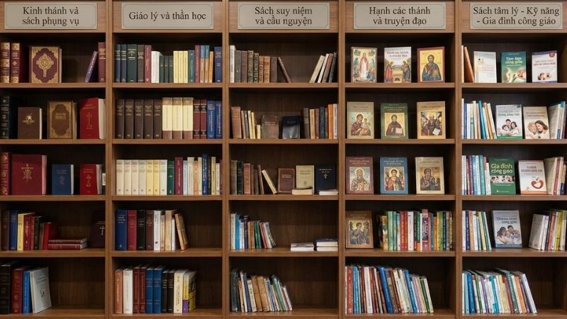 Sách Công giáo tại Tiki gồm Kinh Thánh, giáo lý, suy niệm, truyện thánh và kỹ năng sống