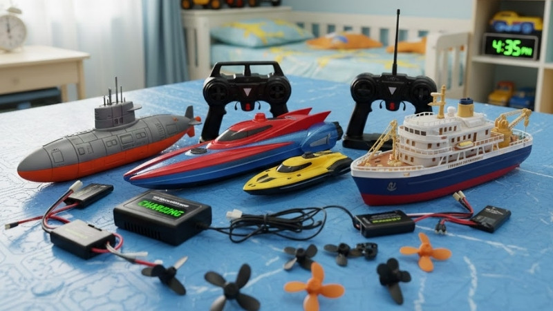 Ti&ecirc;u ch&iacute; chọn t&agrave;u điều khiển chống nước tốt, pin khỏe, s&oacute;ng ổn định, động cơ ph&ugrave; hợp, an to&agrave;n.