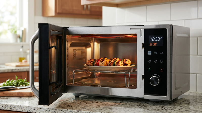 L&ograve; vi s&oacute;ng c&oacute; nướng 2 trong 1 tiện lợi, nấu nhanh, nướng ngon mỗi ng&agrave;y