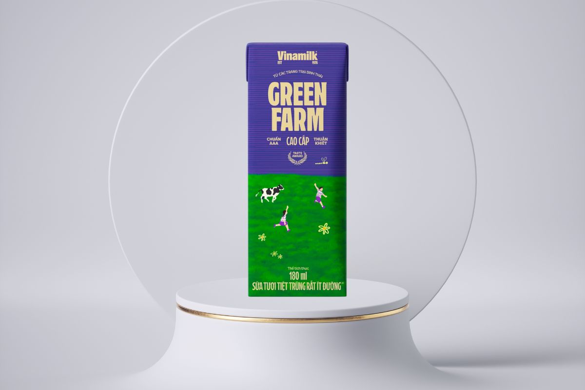Sữa tươi tiệt trùng Vinamilk Green Farm ít đường