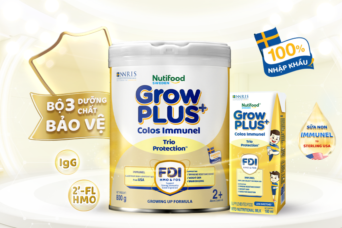 Sữa bột Nutifood Sweden GrowPLUS+ 