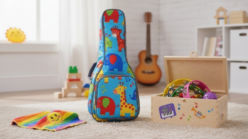 Bao đ&agrave;n, hộp đựng, khăn lau gi&uacute;p nhạc cụ bền đẹp, b&eacute; học c&aacute;ch giữ g&igrave;n đồ chơi