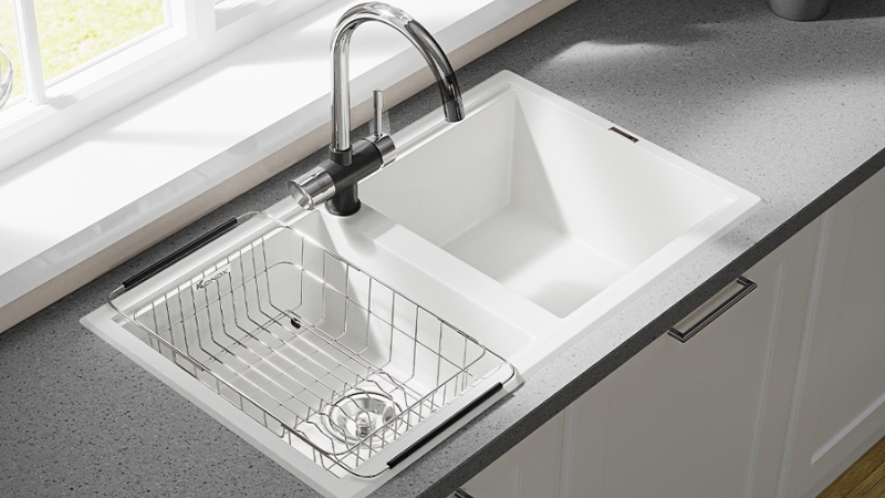 Chậu, bồn rửa ch&eacute;n b&aacute;t men c&oacute; bề mặt tr&aacute;ng men s&aacute;ng b&oacute;ng, tăng t&iacute;nh thẩm mỹ cho gian bếp