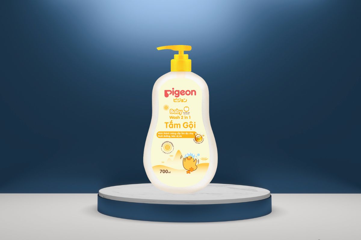 Sữa tắm gội dịu nhẹ Pigeon chiết xuất hoa hướng dương