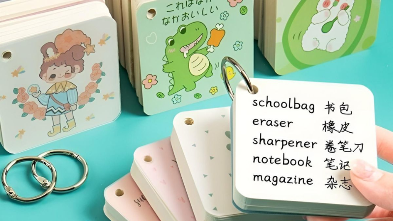 Flashcard hỗ trợ ph&aacute;t triển kỹ năng ng&ocirc;n ngữ to&agrave;n diện.