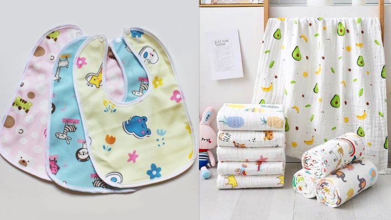 Chọn khăn mềm thấm tốt cho vệ sinh hằng ng&agrave;y, yếm ph&ugrave; hợp từng giai đoạn b&uacute; sữa, ăn dặm