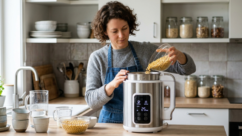 Máy làm sữa đậu nành giúp giữ trọn dinh dưỡng từ hạt tự nhiên, tốt cho sức khỏe