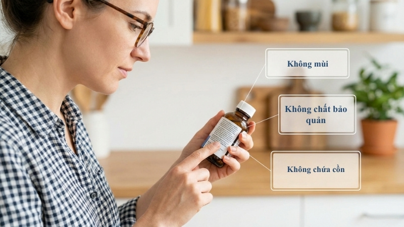 Lu&ocirc;n kiểm tra kỹ c&aacute;c ti&ecirc;u chuẩn an to&agrave;n như Paraben-free v&agrave; chứng nhận da liễu trước khi thoa l&ecirc;n da b&eacute;