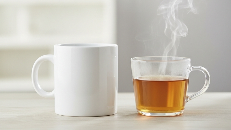 Lựa chọn ly sứ men b&oacute;ng hoặc thủy tinh chịu nhiệt cao cấp