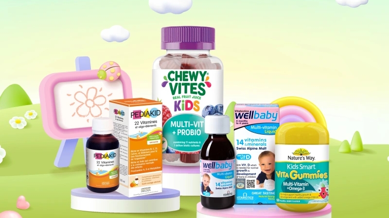 Multi-Vitamin hỗ trợ tăng cường sức đề kháng cho bé