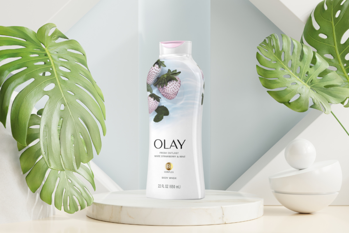 Sữa tắm Olay hương dâu trắng ngọt ngào kết hợp cùng bạc hà tươi mát