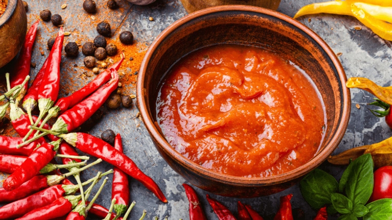Tương ớt cay nồng gi&uacute;p m&oacute;n ăn th&ecirc;m đậm đ&agrave; v&agrave; hấp dẫn