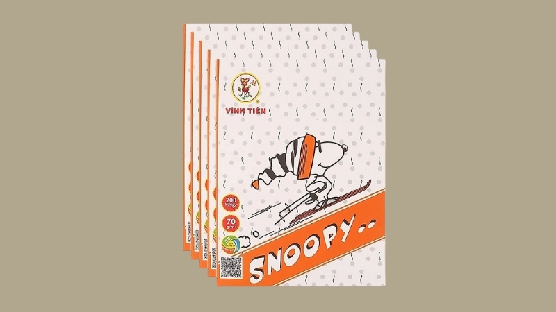 Lốc 5 Tập Snoopy 4 &Ocirc;ly 200 Trang - Mẫu Ngẫu Nhi&ecirc;n