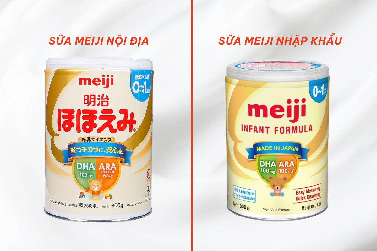 Phân biệt sữa Meiji nhập khẩu và sữa Meiji nội địa Nhật