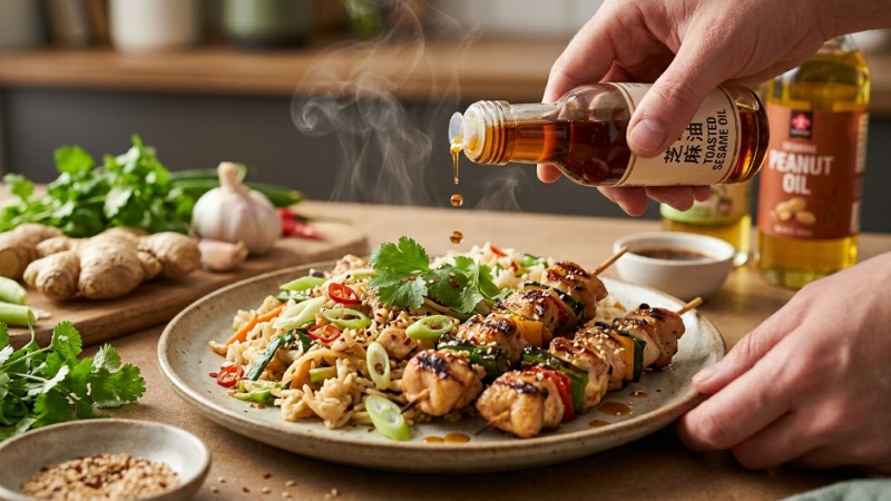 Dầu m&egrave;, đậu phộng l&agrave;m dậy hương vị cho m&oacute;n ăn nướng hoặc nước chấm