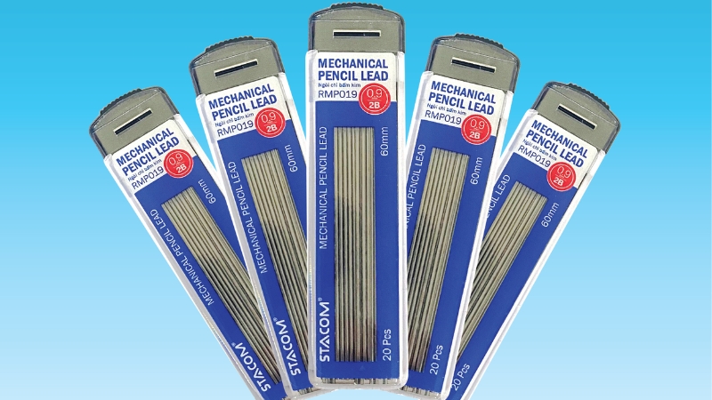 Ruột bút chì HB tiêu chuẩn, độ cứng và độ đậm phù hợp nhiều nhu cầu sử dụng