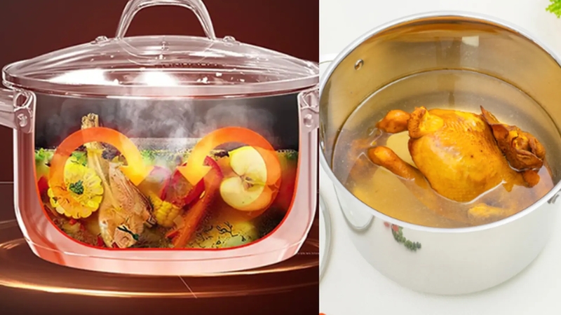 Nồi luộc g&agrave; c&oacute; dung t&iacute;ch lớn, ph&ugrave; hợp cho gia đ&igrave;nh v&agrave; c&aacute;c dịp lễ, tiệc