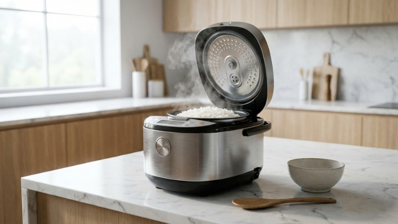 Nồi cơm điện tử mang lại vẻ đẹp hiện đại v&agrave; chất lượng cơm ho&agrave;n hảo cho gia đ&igrave;nh