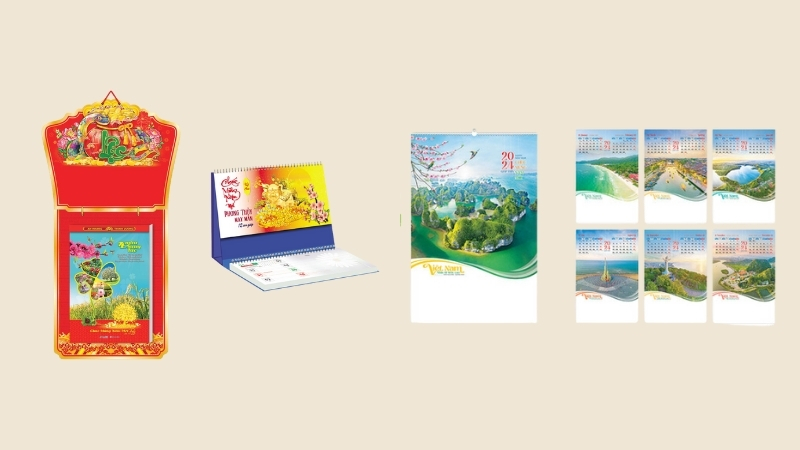 C&aacute;c sản phẩm lịch từ thương hiệu uy t&iacute;n với chất lượng in ấn sắc n&eacute;t, h&igrave;nh ảnh sống động
