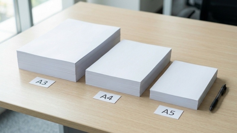 Tiki c&oacute; đủ giấy A3, A4, A5 định lượng 70 - 80gsm, đ&aacute;p ứng mọi nhu cầu in ấn v&agrave; photo