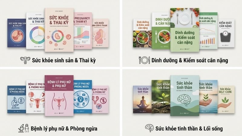 Tiki ph&acirc;n loại s&aacute;ch sức khỏe phụ nữ r&otilde; r&agrave;ng, từ sinh sản, dinh dưỡng đến tinh thần