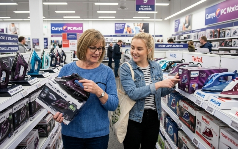 Khách hàng đang thoải mái lựa chọn mua máy ủi hơi nước