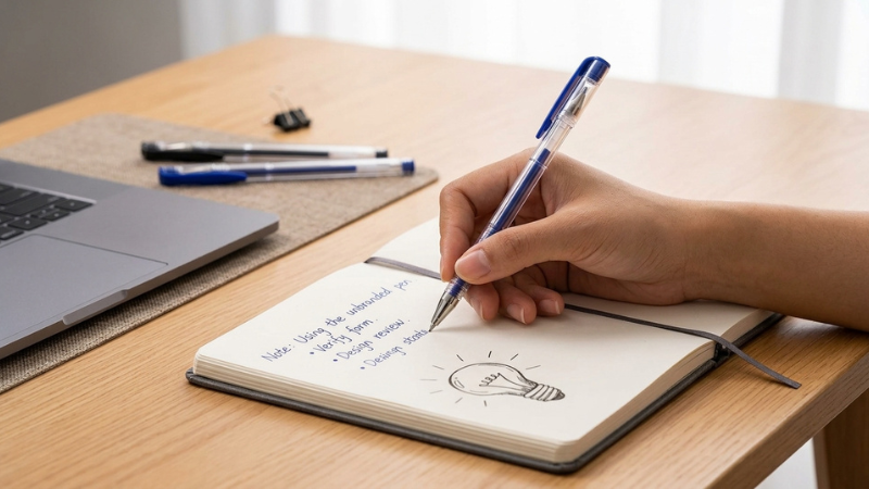 Viết &ecirc;m, mực đều, gi&uacute;p ghi ch&eacute;p nhanh v&agrave; kh&ocirc;ng gi&aacute;n đoạn