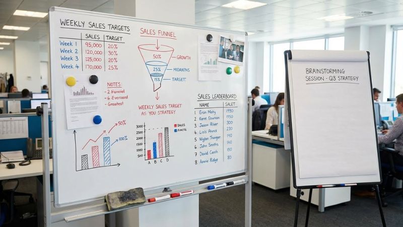 Mua bảng viết văn ph&ograve;ng k&egrave;m theo c&aacute;c phụ kiện tiện &iacute;ch