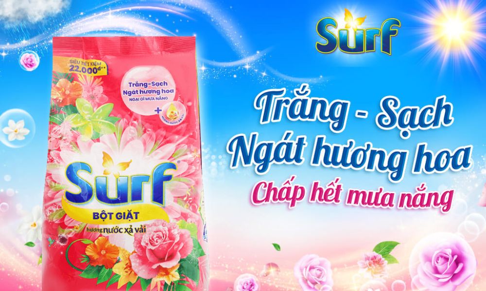 Bột giặt Surf với hương hoa thơm ngát