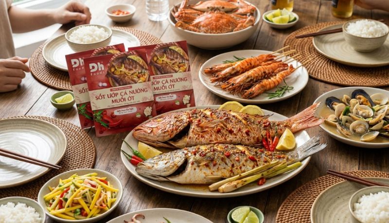 Gia vị hải sản gi&uacute;p m&oacute;n ăn chuẩn vị, hấp dẫn