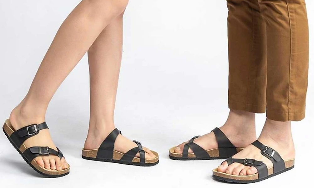 Dép da quai ngang xỏ ngón thanh lịch