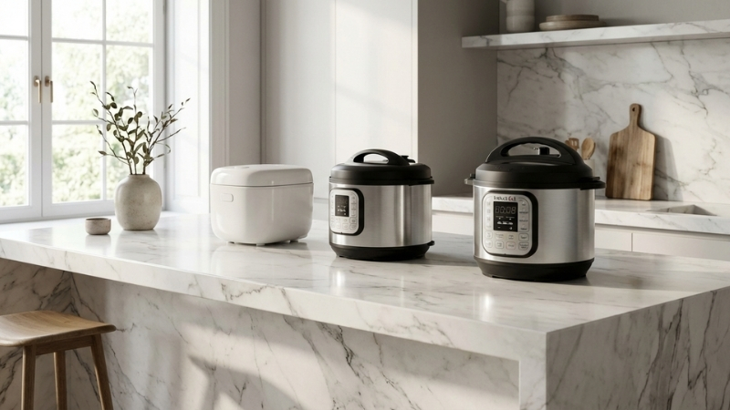 Trang bị nồi điện th&ocirc;ng minh gi&uacute;p c&ocirc;ng việc nội trợ trở n&ecirc;n đơn giản v&agrave; tiết kiệm thời gian