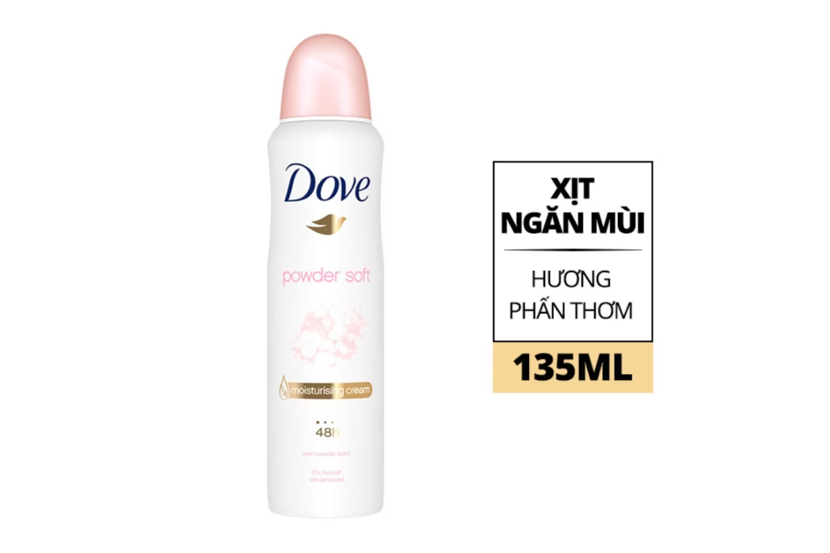 Xịt khử mùi Dove Powder Soft hương phấn