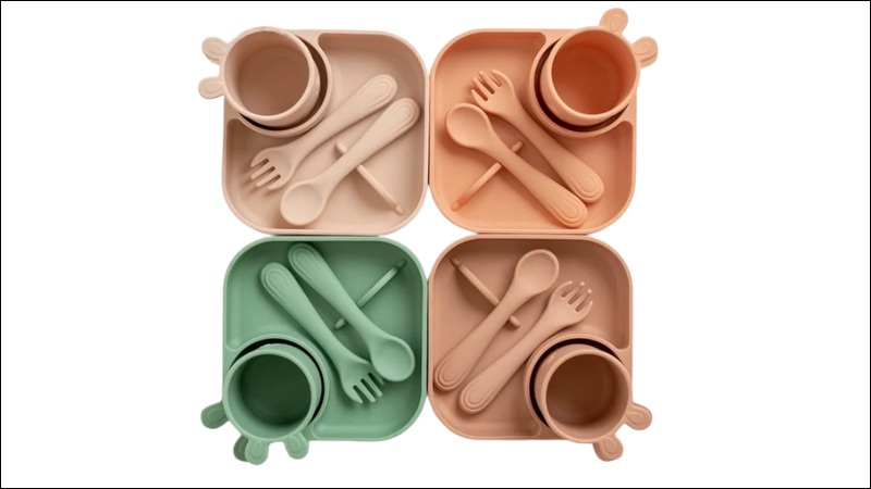 Dĩa ăn dặm silicon thực phẩm mềm mại, an to&agrave;n cho b&eacute; khi tập ăn