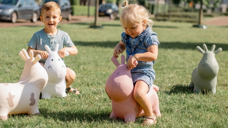 Chọn thú nhún an toàn, chống lật tốt, đúng kích thước và nguồn gốc rõ ràng cho bé