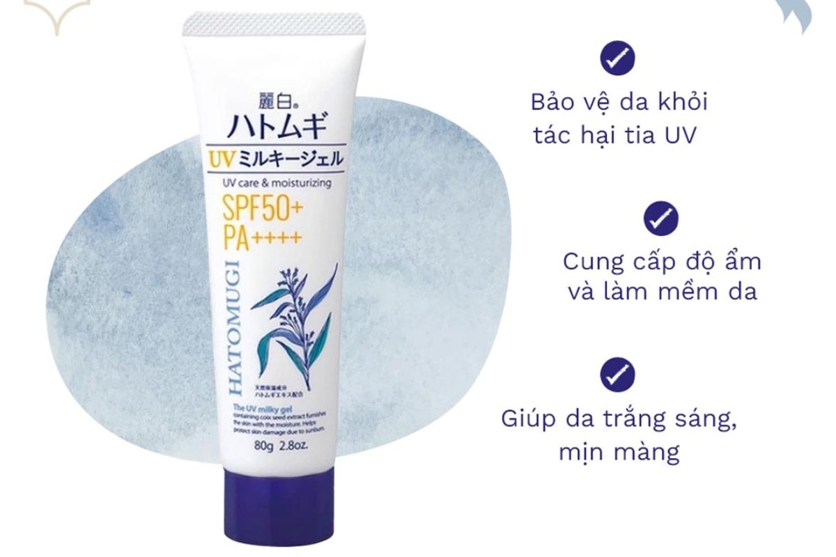 Kem chống nắng Hatomugi màu Xanh