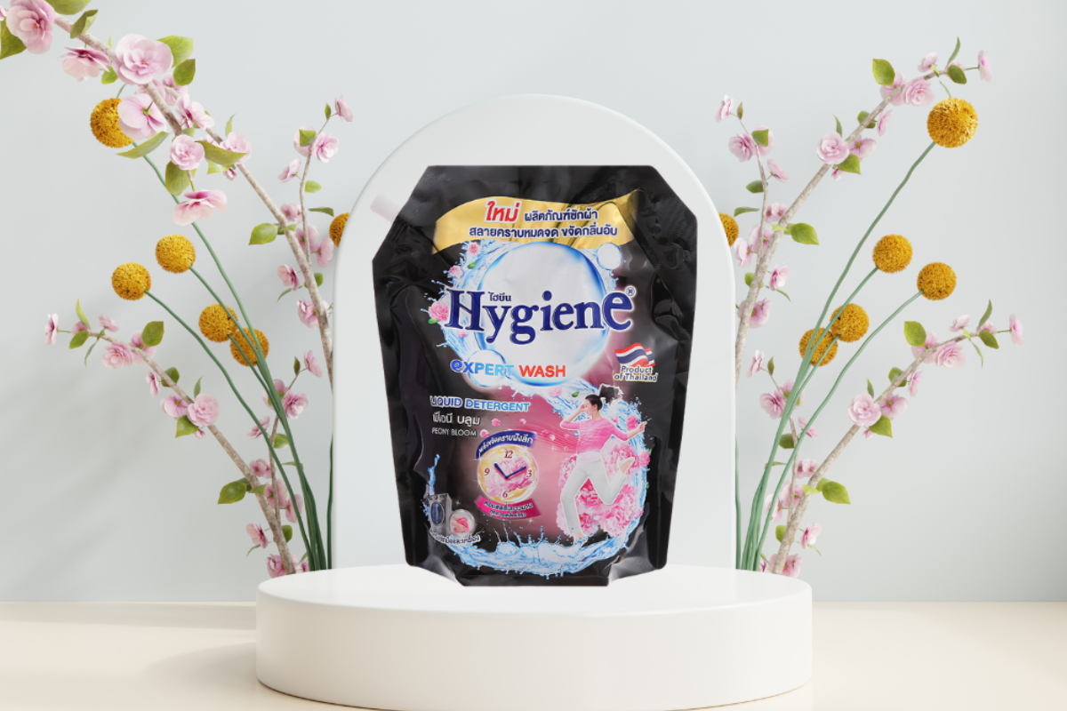Nước giặt xả Hygiene Thái Lan màu đen hương hoa mẫu đơn hương thơm sang trọng